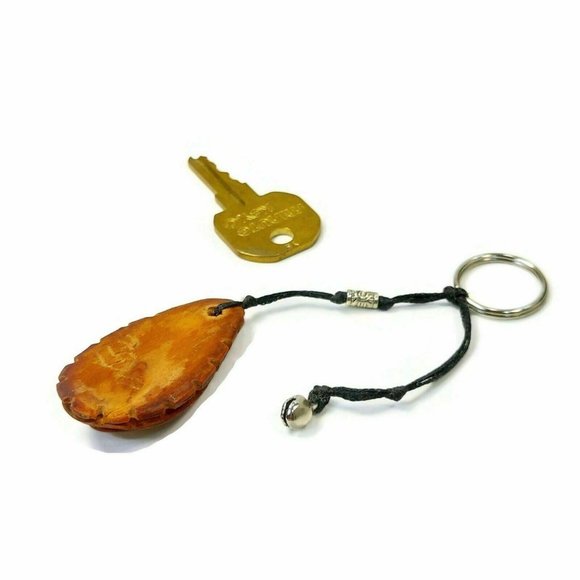 Wooden Keychain Handmade Key Chain Holder w/Shell Key Ring Keyring Gift Unique - Picture 12 of 12